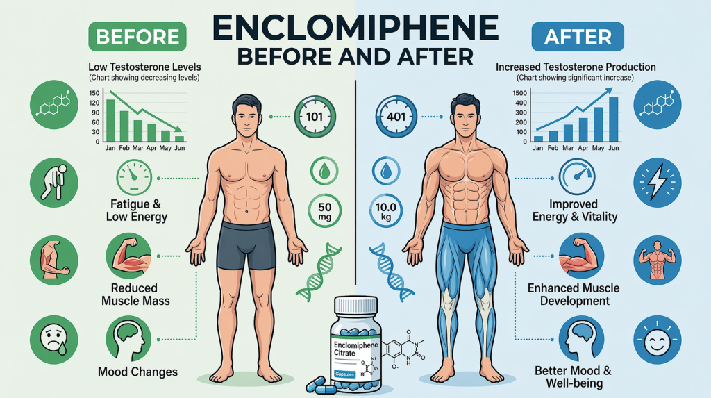 Enclomiphene Before and After: Real Results, Benefits, and What to Expect