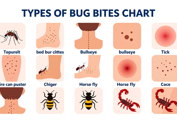 Types of Bug Bites Chart Explained: Pictures, Symptoms, and Treatment Guide